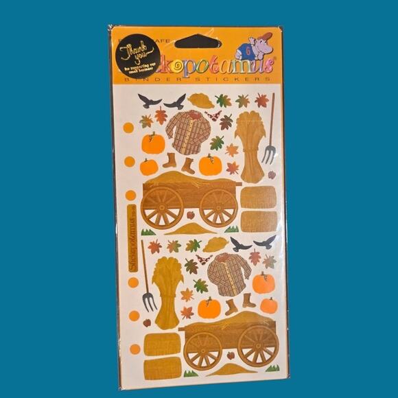 Autumn Stickopotamus Binder Stickers Hayride Turkeys & Cornucopias Thanksgiving - Picture 2 of 5
